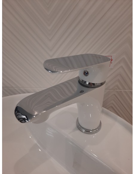 Laveo Alea bateria umywalkowa stojąca biała/chrom BLE622D