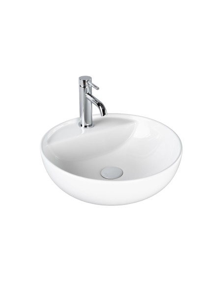 BEVISA Lusana 42 Umywalka nablatowa z otworem na baterię Ø43x13cm biała 2150224213