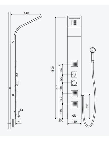 EXCELLENT More panel prysznicowy 150x20 cm,...