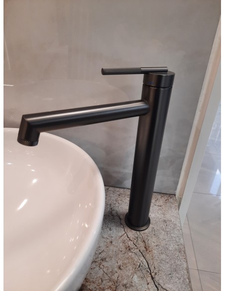 EMPORIA Rio bateria umywalkowa wysoka, gun metal