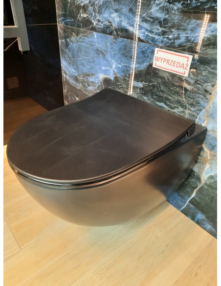 VITRA zestaw muszla Wisząca Sento 54x36 cm Czarny Mat + deska