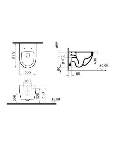 VITRA zestaw muszla Wisząca Sento 54x36 cm...